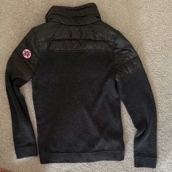 PERFECT MOMENT Gray Quilted women’s merino wool goose down Sweater - Picture 6 of 7